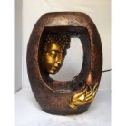 Thác nước phong thủy hình Phật 40x30cm có đèn LED