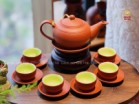 Bộ Ấm Chén Tử Sa Bưởi Trơn Tách Lót Màu Đen Dung Tích 400ml