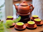 Bộ Ấm Chén Tử Sa Quai Đắp Màu Đỏ Dung Tích 400ml