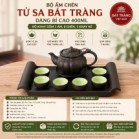 Bộ Ấm Chén Tử Sa Bí Cao Khay Chữ Nhật Dung Tích 400ml