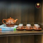 Bộ Ấm Chén Tử Sa Ganh Đào Đỏ Bát Tràng 400ml