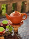 Bộ Ấm Chén Tử Sa Độc Long Tách Sen Bát Tràng 400ml