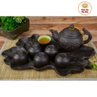 Bộ Ấm Chén Tử Sa Hoa Sen Khay Sen S1 Bát Tràng 400ml