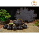 Bộ Ấm Chén Tử Sa Hoa Sen Khay Sen S1 Bát Tràng 400ml