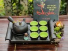 Bộ Ấm Chén Tử Sa Quai Chuôi Đắp Nổi Khay Chữ Nhật 280ml