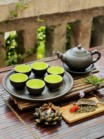 Bộ Ấm Chén Tử Sa Pha Uống Trà Bát Tràng Dáng Ấm Nhỡ Khắc Hoa Sang Trọng 270ml