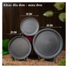 Khay Trà Tròn Đơn Gốm Sứ Bát Tràng Gốm Tử Sa Đựng Ấm Chén Uống Trà