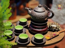 Bộ Ấm Chén Tử Sa Hoa Sen Bát Tràng 400ml