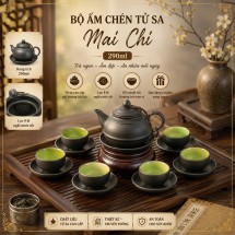 Bộ Ấm Chén Tử Sa Dáng Mai Chi 290ml